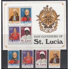 Santa Lucia - Correo Yvert 358/61+H,4 ** Mnh Personajes