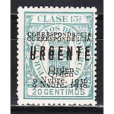 Locales Patrióticos Burgos 1936 Edifil 50hh ** Mnh  Sobrecarga negra