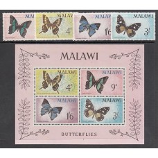 Malawi - Correo Yvert 37/40+Hb 5 ** Mnh  Fauna mariposas