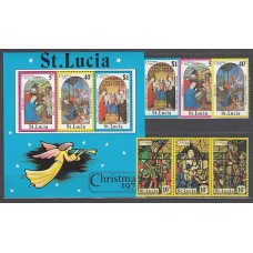 Santa Lucia - Correo Yvert 372/7+H,6 ** Mnh Navidad