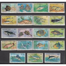 San Vicente - Correo Yvert 386/404 ** Mnh Fauna peces