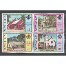 Seychelles - Correo Yvert 388/91 ** Mnh  Navidad. Iglesias