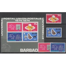 Barbados - Correo 1974 Yvert 389/92+Hb 5 ** Mnh UPU