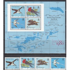 Virgenes - Correo Yvert 392/5+Hb 14 ** Mnh  Fauna aves