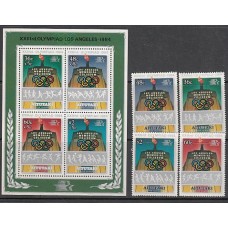 Aitutaki Correo Yvert 400/3 + H.49 ** Mnh Deportes. Olimpiadas los Angeles