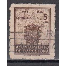 Barcelona Correo 1944 Edifil 55 Usado - Escudos