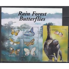 San Vicente - Correo Yvert 4177/82+H.493 ** Mnh Fauna mariposas