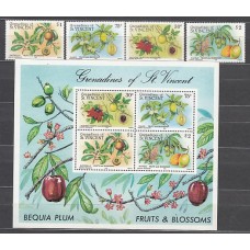 San Vicente-Grenadines - Correo Yvert 420/3+H.10 ** Mnh  Flores