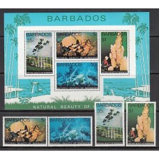 Barbados - Correo 1977 Yvert 428/31+Hb 10 ** Mnh Bellezas naturales