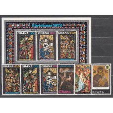 Ghana - Correo 1972 Yvert 449/54+H.46 ** Mnh  Navidad