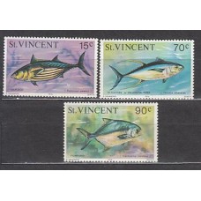 San Vicente - Correo Yvert 451/3 ** Mnh Fauna peces