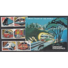 Grenada-Grenadines - Correo Yvert 455/60+H.68 ** Mnh Trenes