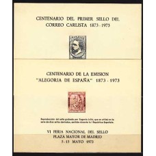 II Centenario Hojas Recuerdo 1973 Edifil 7/8 Correo Carlista ** Mnh