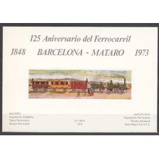 II Centenario Hojas Recuerdo 1974 Edifil 16 Ferrocarril Barcelona Mataró **