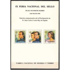 España II Centenario Hojas Recuerdo 1976 Edifil 44 Feria del sello ** Mnh