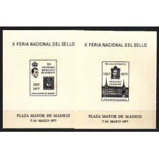 España II Centenario Hojas Recuerdo 1977 Edifil 49/50 Plaza Mayor ** Mnh