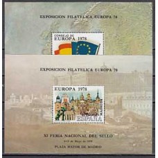 España II Centenario Hojas Recuerdo 1978 Edifil 60/1 Europa 78 ** Mnh