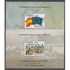 España II Centenario Hojas Recuerdo 1978 Edifil 60/1M Europa 78 Muestra ** Mnh