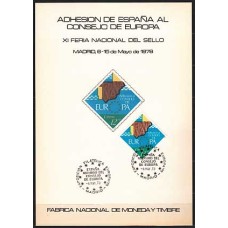 España II Centenario Hojas Recuerdo 1978 Edifil 64 Consejo de Europa usado