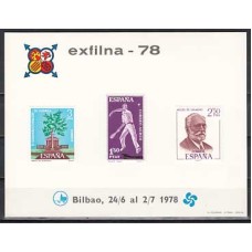 España II Centenario Hojas Recuerdo 1978 Edifil 65 Exfilna 78 ** Mnh