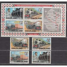 Swaziland - Correo Yvert 464/7+Hb 11 ** Mnh  Trenes