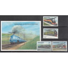 Tanzania - Correo Yvert 464/7+H 80 ** Mnh  Trenes