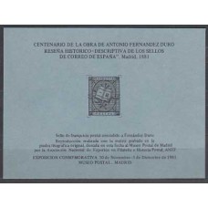 España II Centenario Hojas Recuerdo 1981 Edifil 106 Antonio Fdez Duro ** Mnh