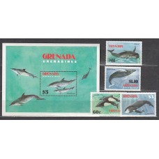 Grenada-Grenadines - Correo Yvert 472/5+H.71 ** Mnh Fauna marina