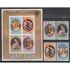 Santa Lucia - Correo Yvert 473/6+H,18 ** Mnh Navidad