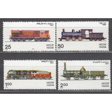 India - Correo Yvert 477/80 ** Mnh  Trenes