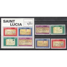 Santa Lucia - Correo Yvert 481/4+H,19 ** Mnh Filatelia