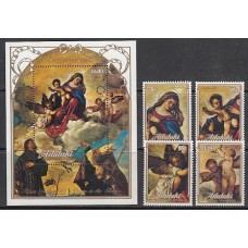 Aitutaki Correo Yvert 489/92+H.74 ** Mnh Navidad