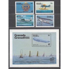 Grenada-Grenadines - Correo Yvert 494/7+H.75 ** Mnh Aviones