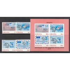 Ghana - Correo 1974 Yvert 495/8+H.53 sin dentar ** Mnh  UPU