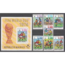 Maldives - Correo Yvert 496/502+H,25 ** Mnh  Deportes fútbol