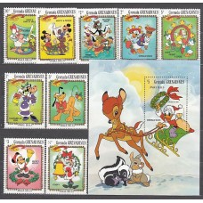 Grenada-Grenadines - Correo Yvert 498/506+H.76 ** Mnh Walt Disney