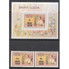 Santa Lucia - Correo Yvert 514/5+H,23 ** Mnh Reina madre