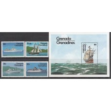 Grenada-Grenadines - Correo Yvert 533/6+H.82 ** Mnh Barcos