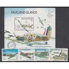 Falkland - Correo Yvert 534/7+Hb 7 ** Mnh Aviones