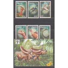 Guayana Britanica - Correo Yvert 5448/53+H.431 ** Mnh Fauna Prehistorica