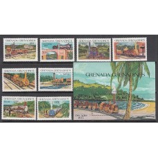 Grenada-Grenadines - Correo Yvert 547/54+H.87/8 ** Mnh Trenes