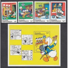 Grenada-Grenadines - Correo Yvert 557/60+H.89 ** Mnh Walt Disney