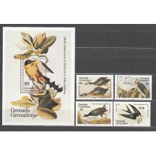 Grenada-Grenadines - Correo Yvert 562/5+H.90 ** Mnh Fauna aves