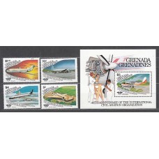 Grenada-Grenadines - Correo Yvert 575/8+H.93 ** Mnh Aviones