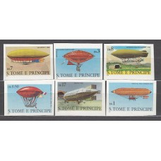 Santo Tomas y Principe - Correo Yvert 578/83 sin dentar ** Mnh  Zeppellin