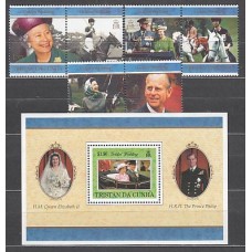 Tristan da Cunha - Correo Yvert 584/9+H 28 ** Mnh  Isabel II