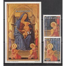 Barbados - Correo 1983 Yvert 587/8+Hb 18 ** Mnh Navidad