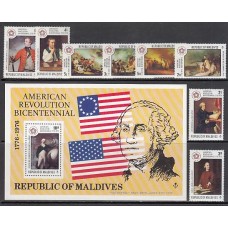 Maldives - Correo Yvert 592/9+H,35 ** Mnh  Independencia de EEUU