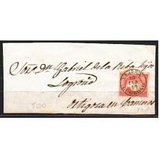 Matasellos y marcas de 4 cuartos Fechador 1856 Edifil 48  Najera (Logroño) - FRONTAL