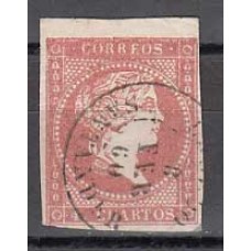 Matasellos y marcas de 4 cuartos Fechador 1856 Edifil 48 Laredo (Santander)Tipo II